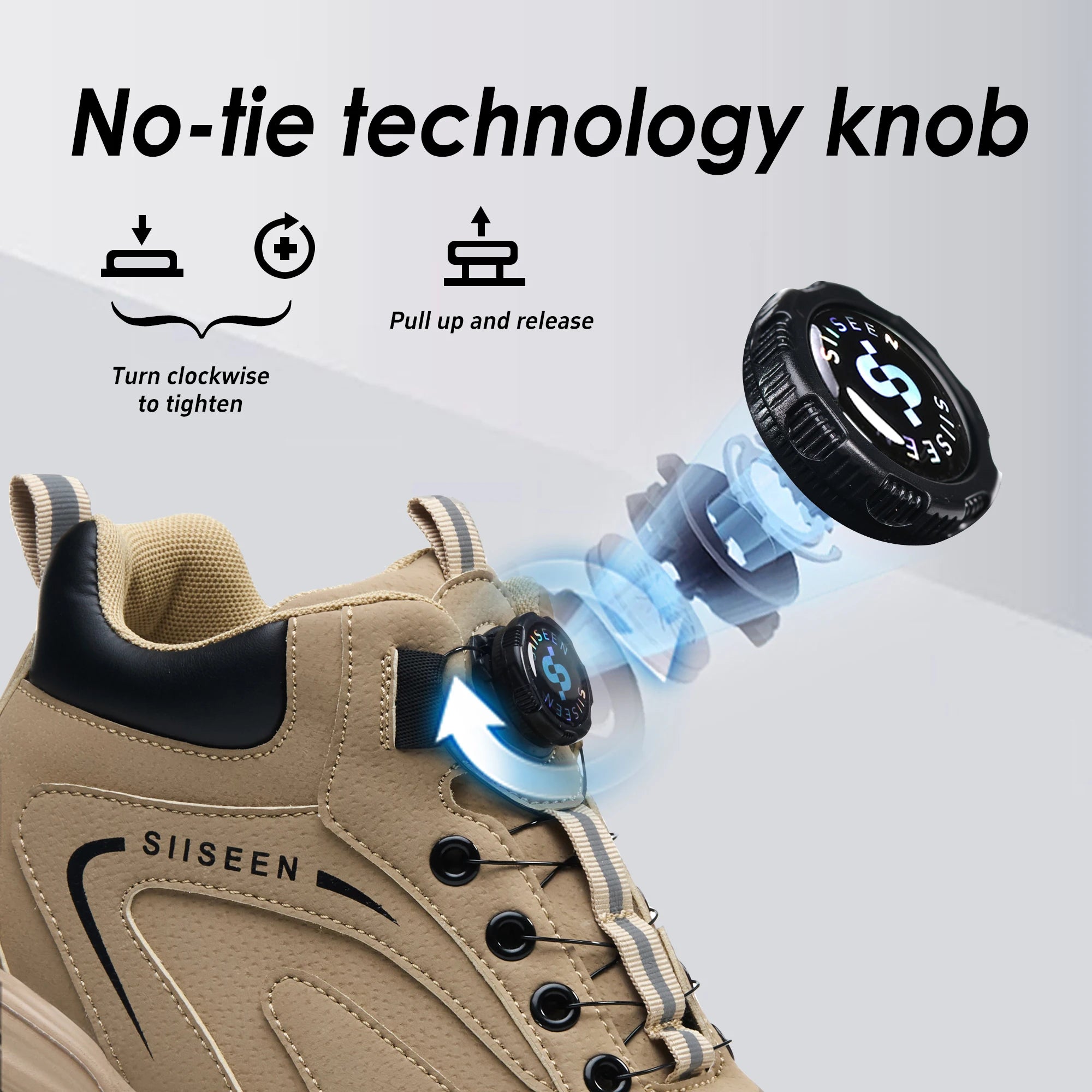 Safety shoes for men, anti-smashing steel toe, anti-puncture Kevlar, button-up mid-top men's work boots, industrial safety boots